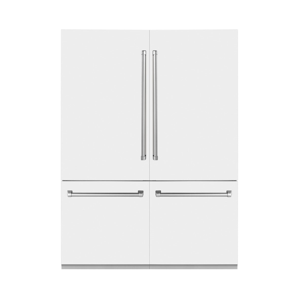 ZLINE 60 in. 32.2 cu. ft. French Door Built-In Bottom Freezer Refrigerator with Water Dispensers and Ice Makers in White Matte (RBIV-WM-60)