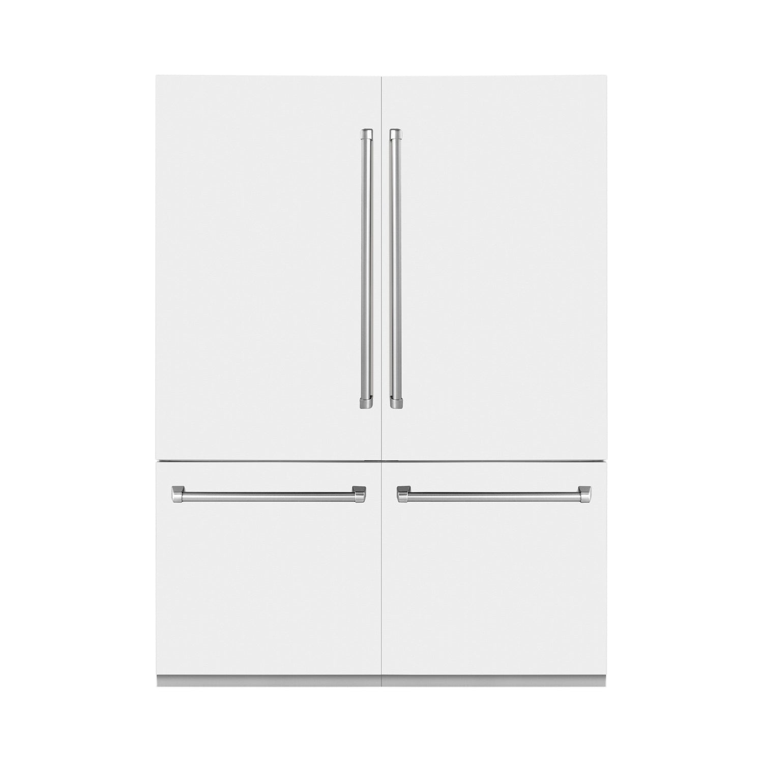 ZLINE 60 in. 32.2 cu. ft. French Door Built-In Bottom Freezer Refrigerator with Water Dispensers and Ice Makers in White Matte (RBIV-WM-60)