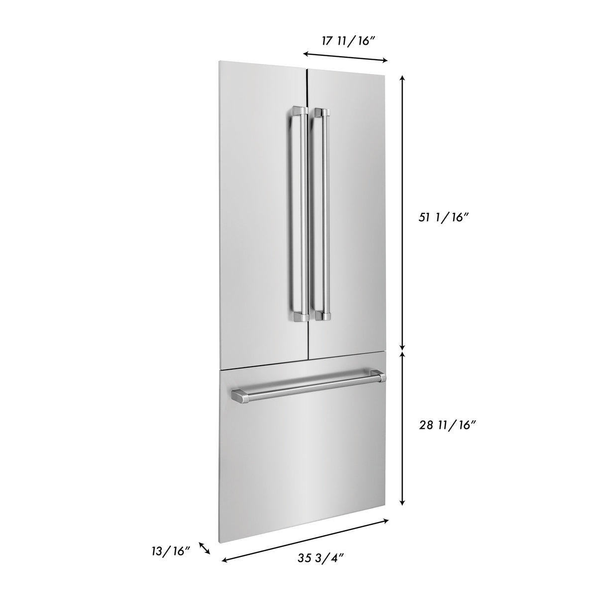 ZLINE 36" Refrigerator Panels in Stainless Steel for a 36" Built-in Refrigerator (RPBIV-304-36)