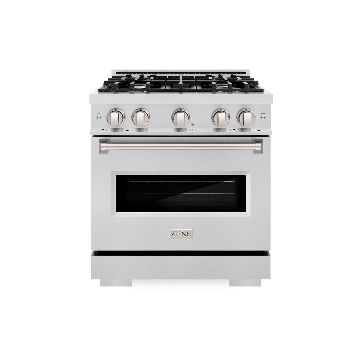 ZLINE 30 in. 4.2 cu. ft. Classic Dual Fuel Range with 4 Burner Gas Cooktop and Electric Convection Oven in Satin Stainless Steel (CDRS-30)