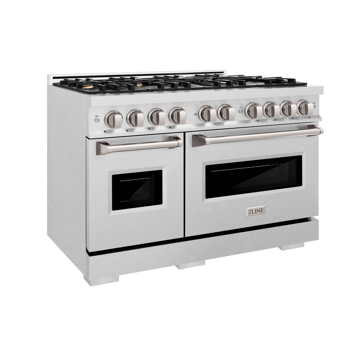ZLINE 48 in. 6.7 cu. ft. Classic Double Oven Dual Fuel Range in Satin Stainless Steel with 8 Brass Burners (CDRS-BR-48)