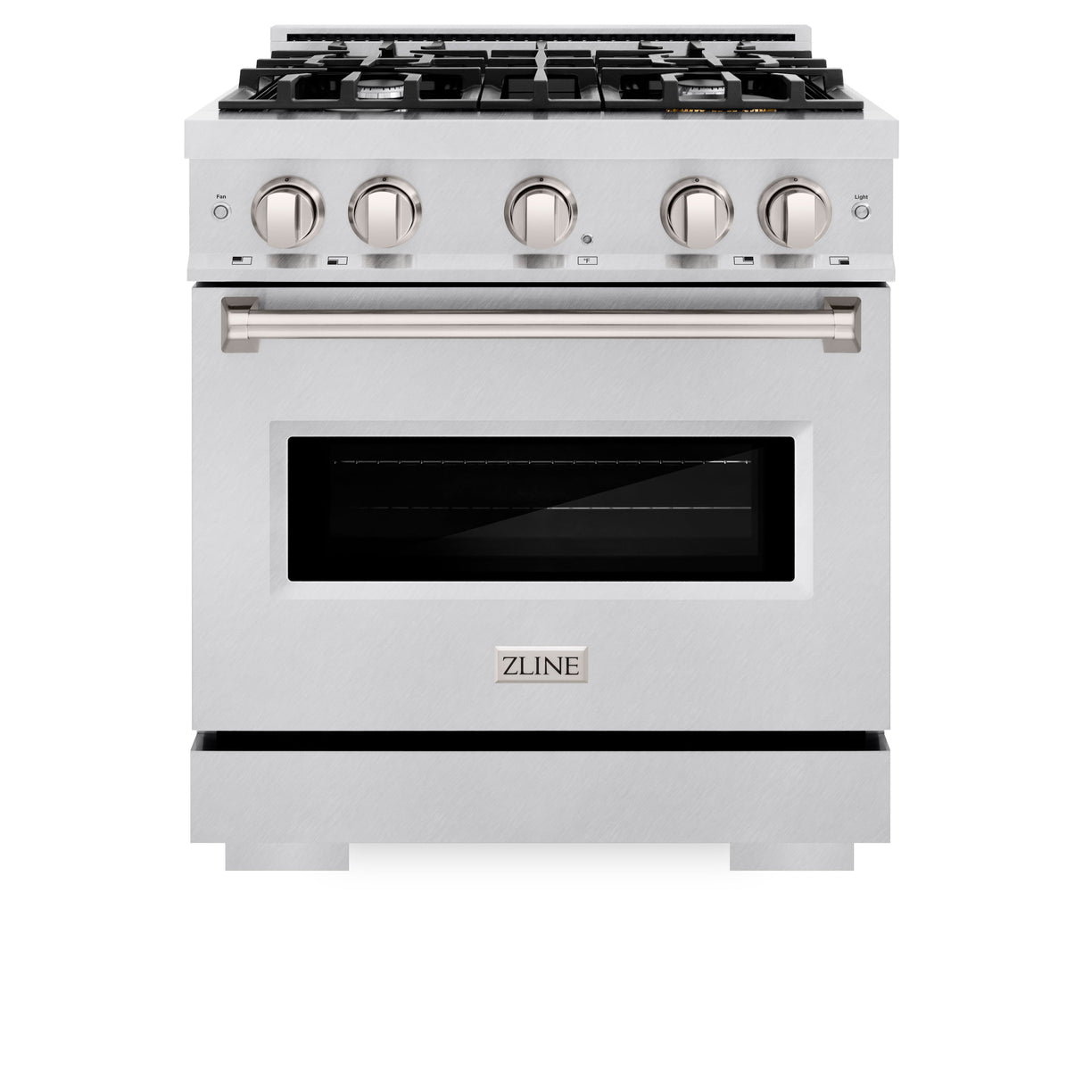 ZLINE 30 in. 4.2 cu. ft. Classic Dual Fuel Range with 4 Burner Gas Cooktop and Electric Convection Oven in Satin Stainless Steel (CDRS-30)