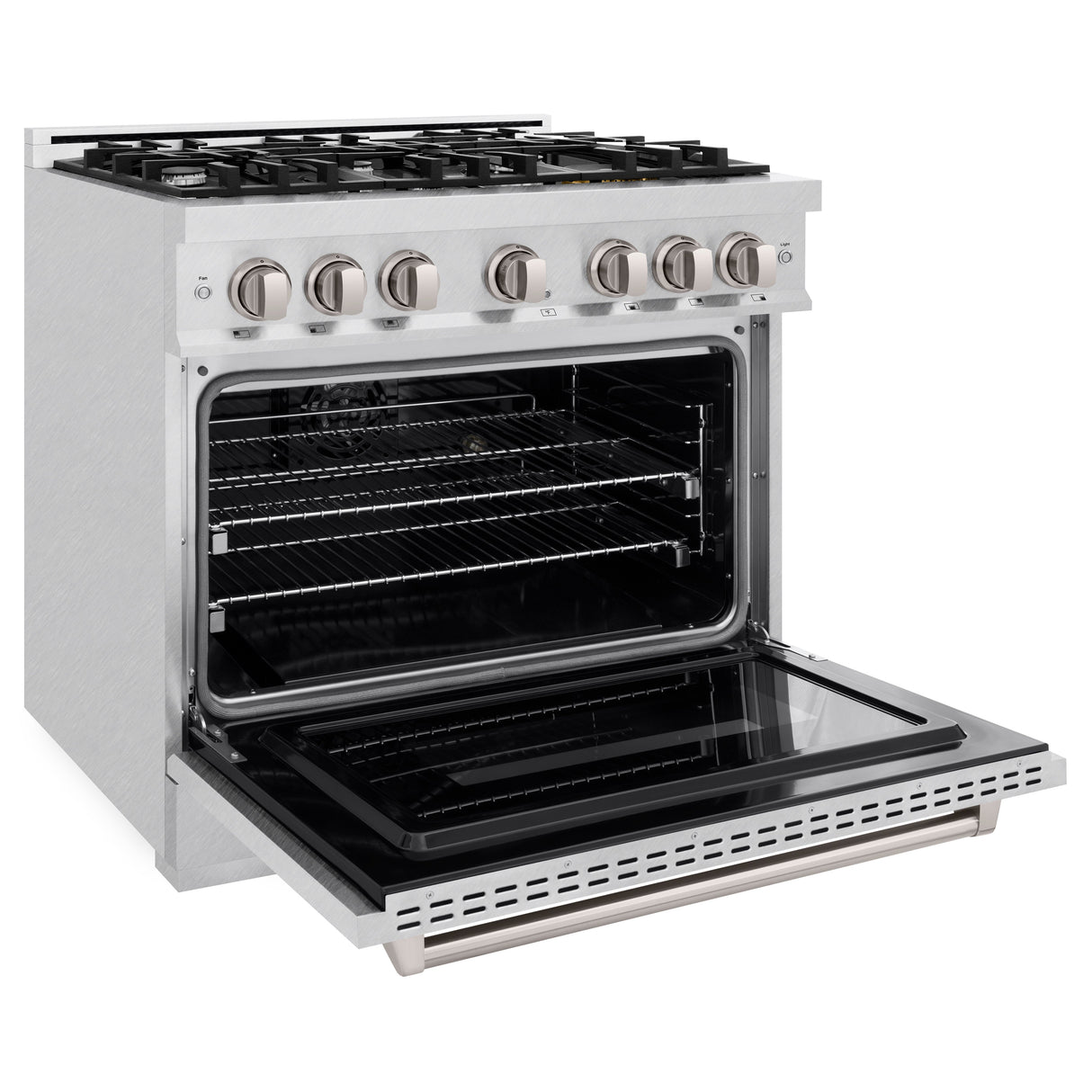 ZLINE 36 in. 5.2 cu. ft. Classic Dual Fuel Range with 6 Burner Gas Cooktop and Electric Convection Oven in Satin Stainless Steel (CDRS-36)