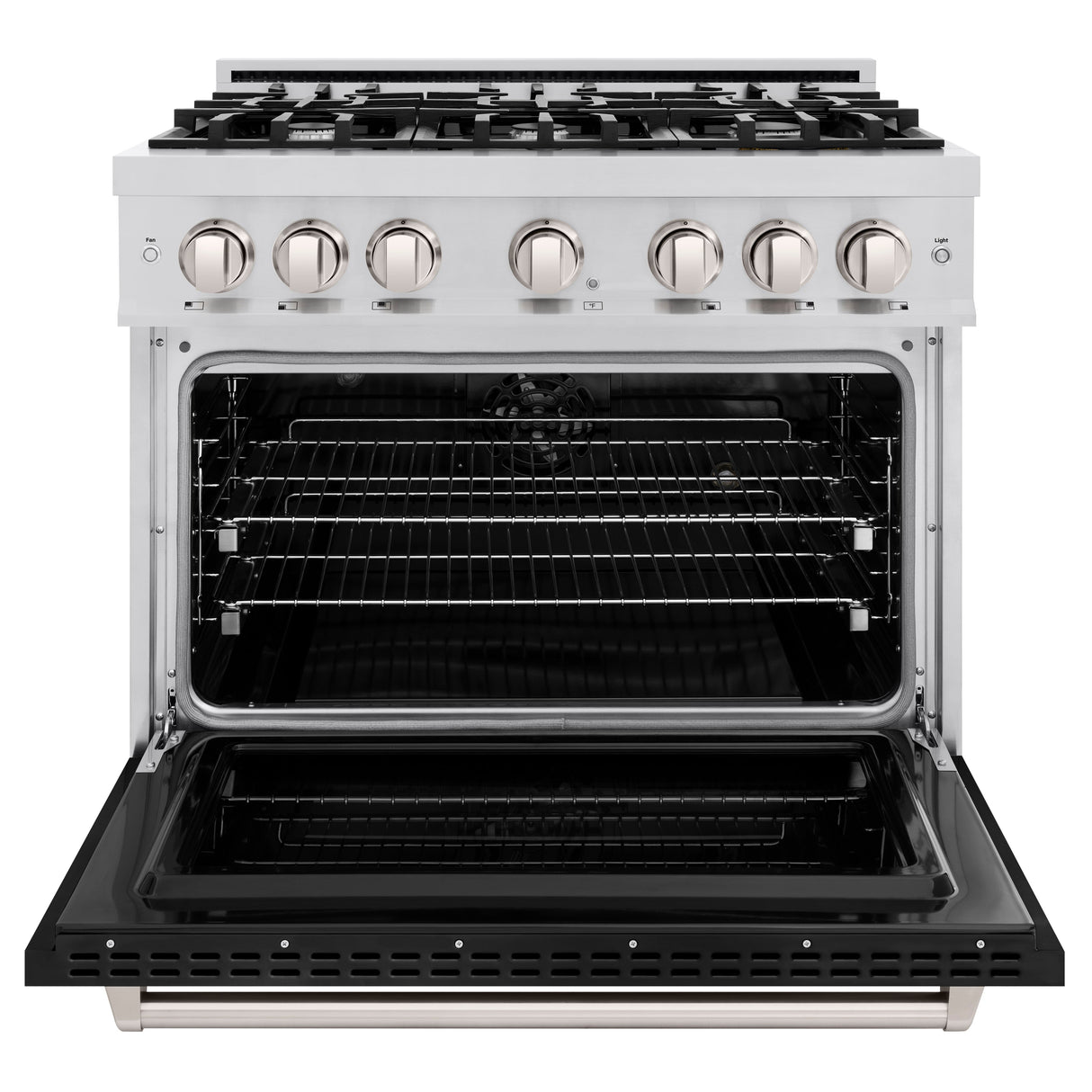 ZLINE 36 in. 5.2 cu. ft. Classic Dual Fuel Range with 6 Burner Gas Cooktop and Electric Convection Oven in Satin Stainless Steel (CDRS-36)