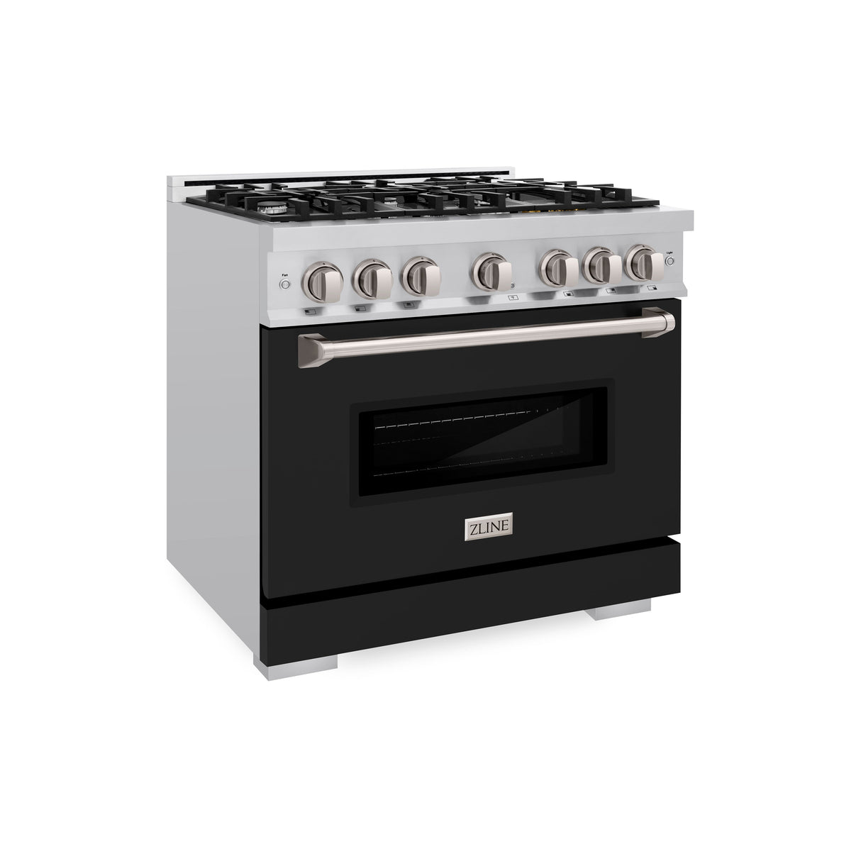 ZLINE 36 in. 5.2 cu. ft. Classic Dual Fuel Range with 6 Burner Gas Cooktop and Electric Convection Oven in Satin Stainless Steel (CDRS-36)