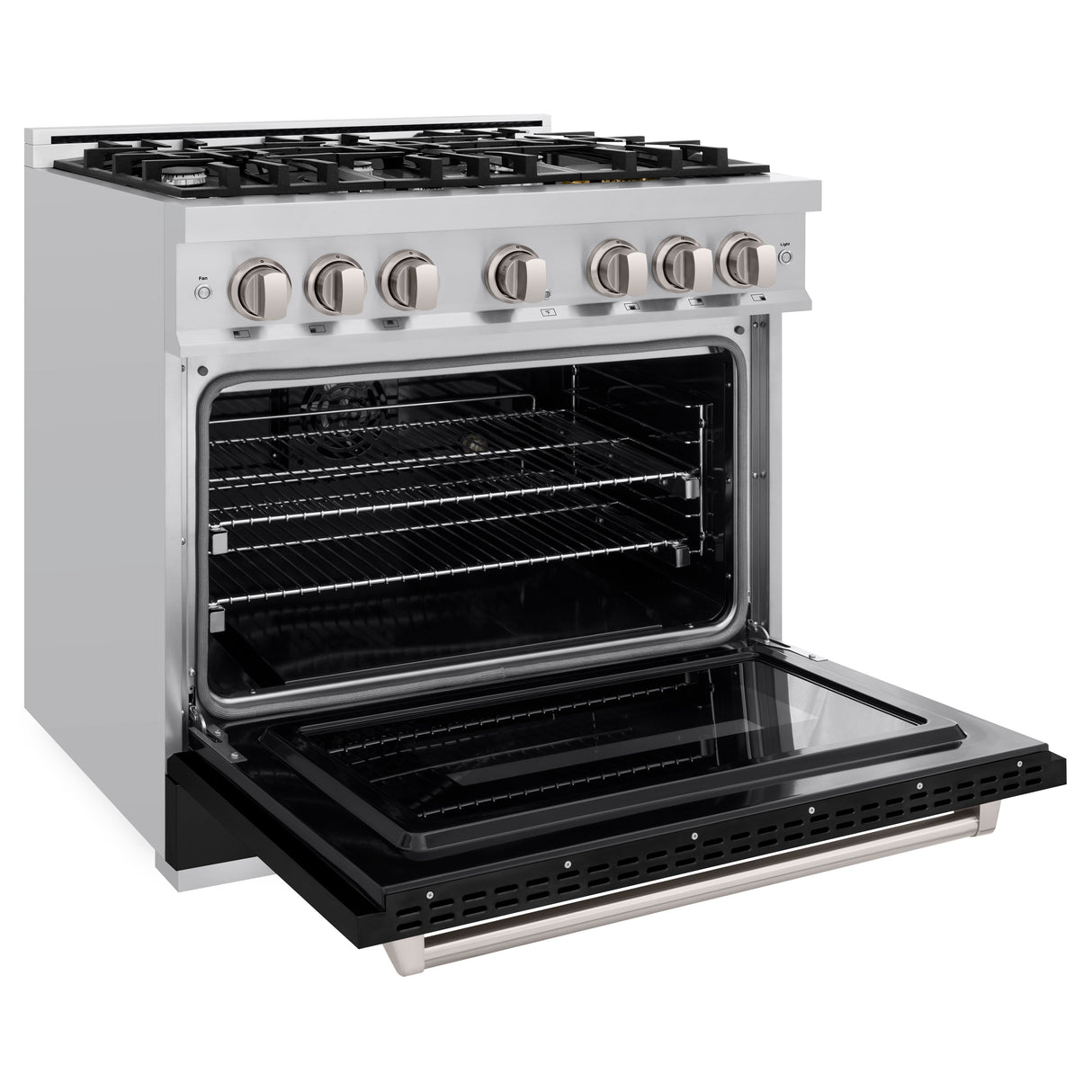 ZLINE 36 in. 5.2 cu. ft. Classic Dual Fuel Range with 6 Burner Gas Cooktop and Electric Convection Oven in Satin Stainless Steel (CDRS-36)