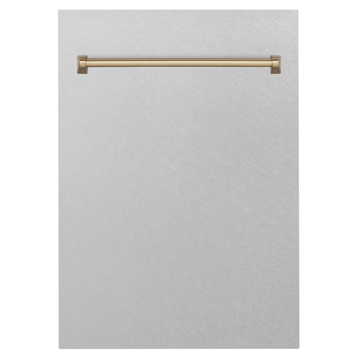 ZLINE Autograph Edition 18 in. Tallac Dishwasher Panel in Satin Stainless Steel Finish with Champagne Bronze Handle (DPVZ-SN-18-CB)