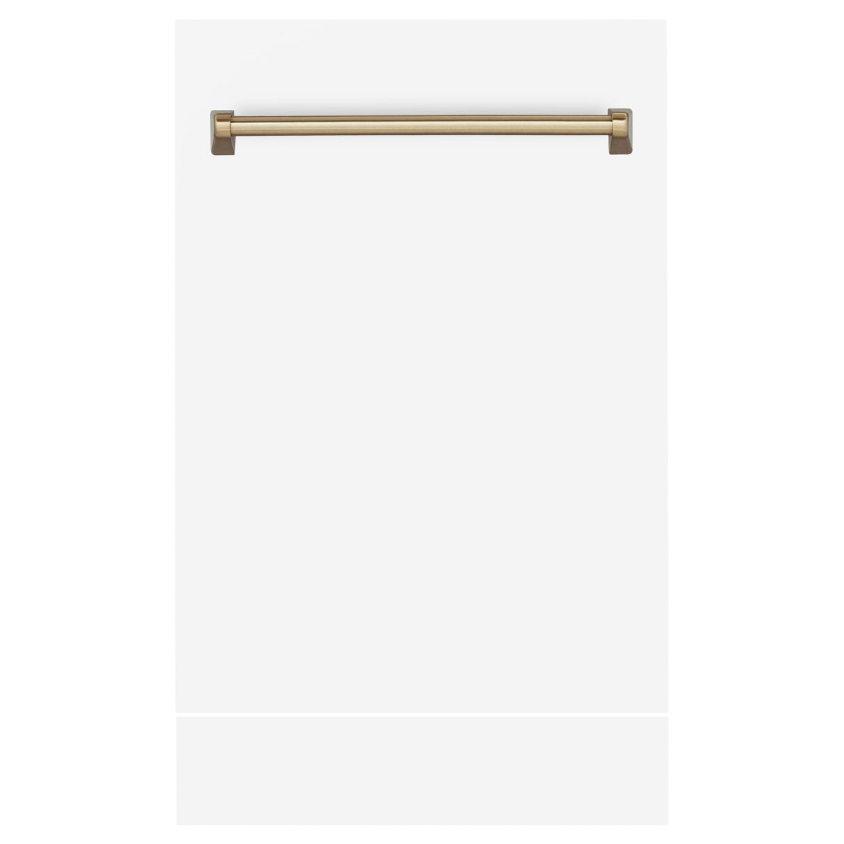 ZLINE 18 in. Autograph Edition Tallac Dishwasher Panel in White Matte with Champagne Bronze Handle (DPVZ-WM-18-CB)