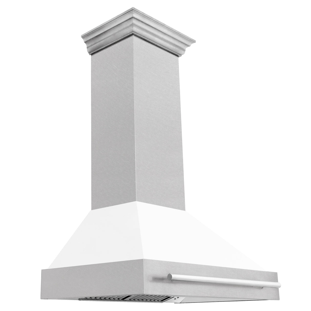 ZLINE 36" Fingerprint Resistant Stainless Steel Range Hood with White Matte Shell (8654SNX-WM36)