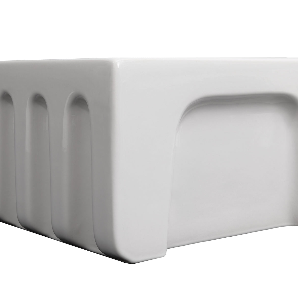 ZLINE 24 in. Venice Farmhouse Apron Front Reversible Single Bowl Fireclay Kitchen Sink with Bottom Grid in White Gloss (FRC5120-WH-24)