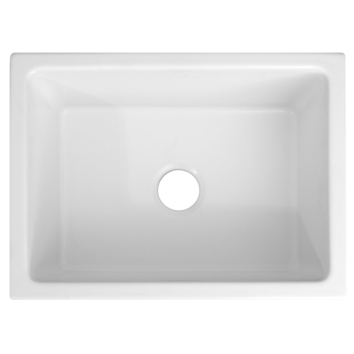 ZLINE 24 in. Venice Farmhouse Apron Front Reversible Single Bowl Fireclay Kitchen Sink with Bottom Grid in White Matte (FRC5120-WM-24)