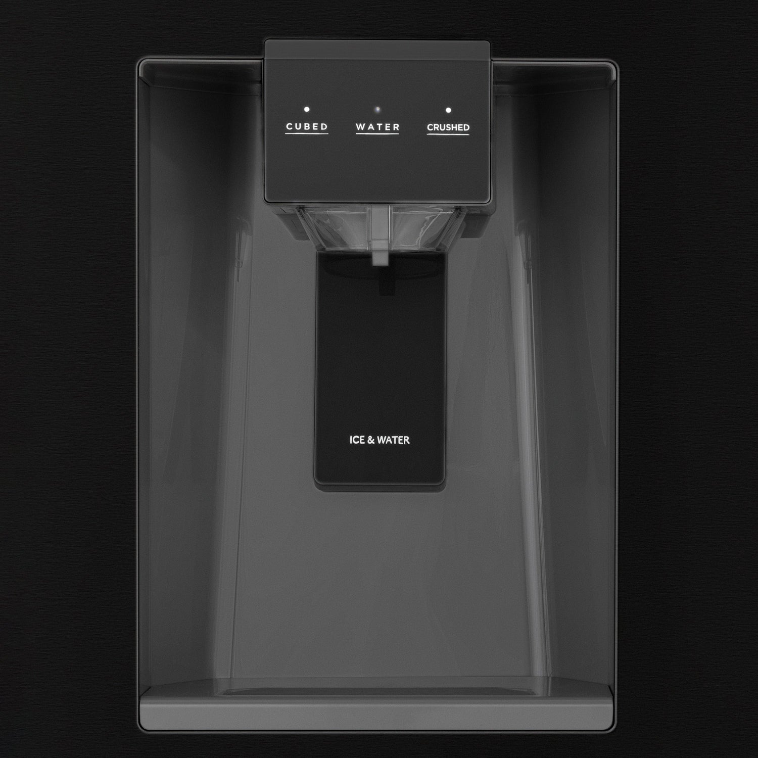 ZLINE Autograph Edition 36 in. 21.6 cu. ft. Counter-Depth French Door Refrigerator with Water and Ice Dispenser in Fingerprint-Resistant Black Stainless Steel with Polished Gold Traditional Handles (RFMZ-W-36-BS-G)