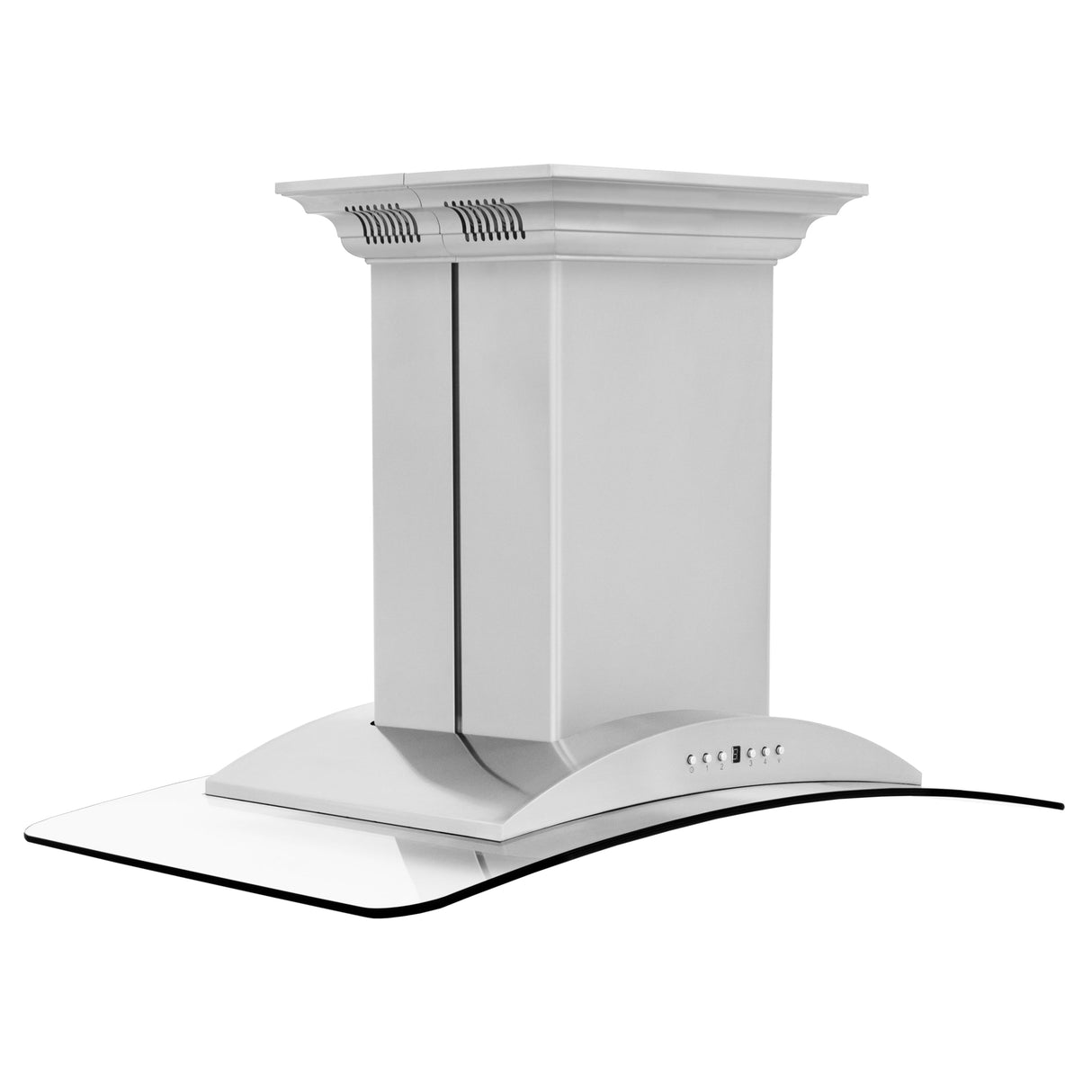 36" ZLINE CrownSound™Ducted Vent Island Mount Range Hood in Stainless Steel with Built-in Bluetooth Speakers (GL9iCRN-BT-36)