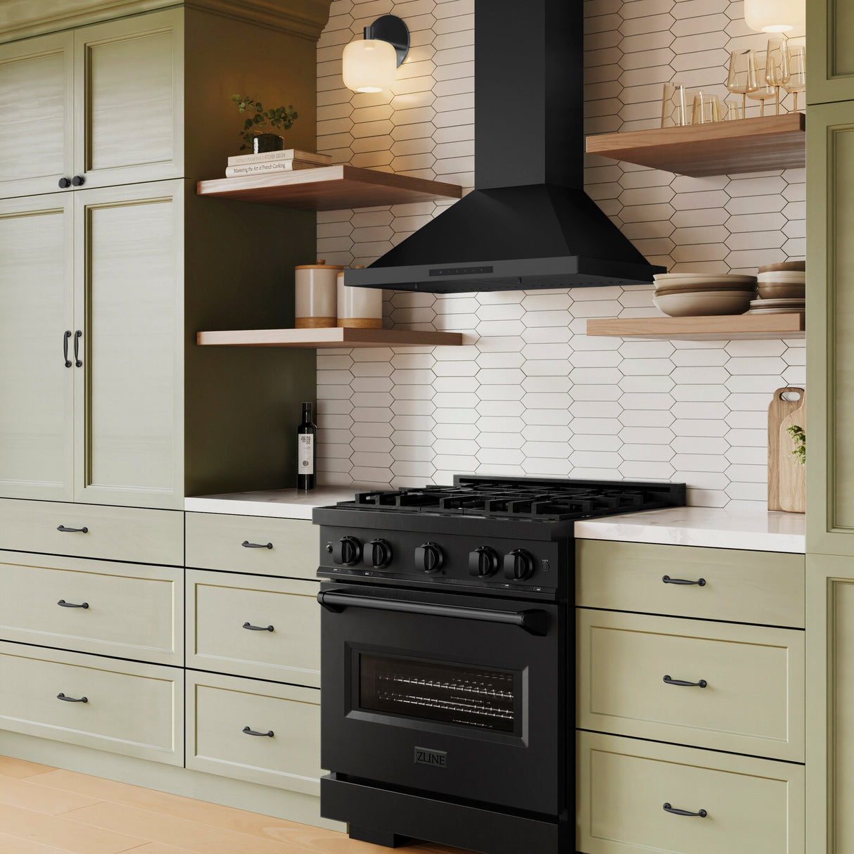 ZLINE 30" Convertible Vent Wall Mount Range Hood in Black Stainless Steel (BSKBN-30)