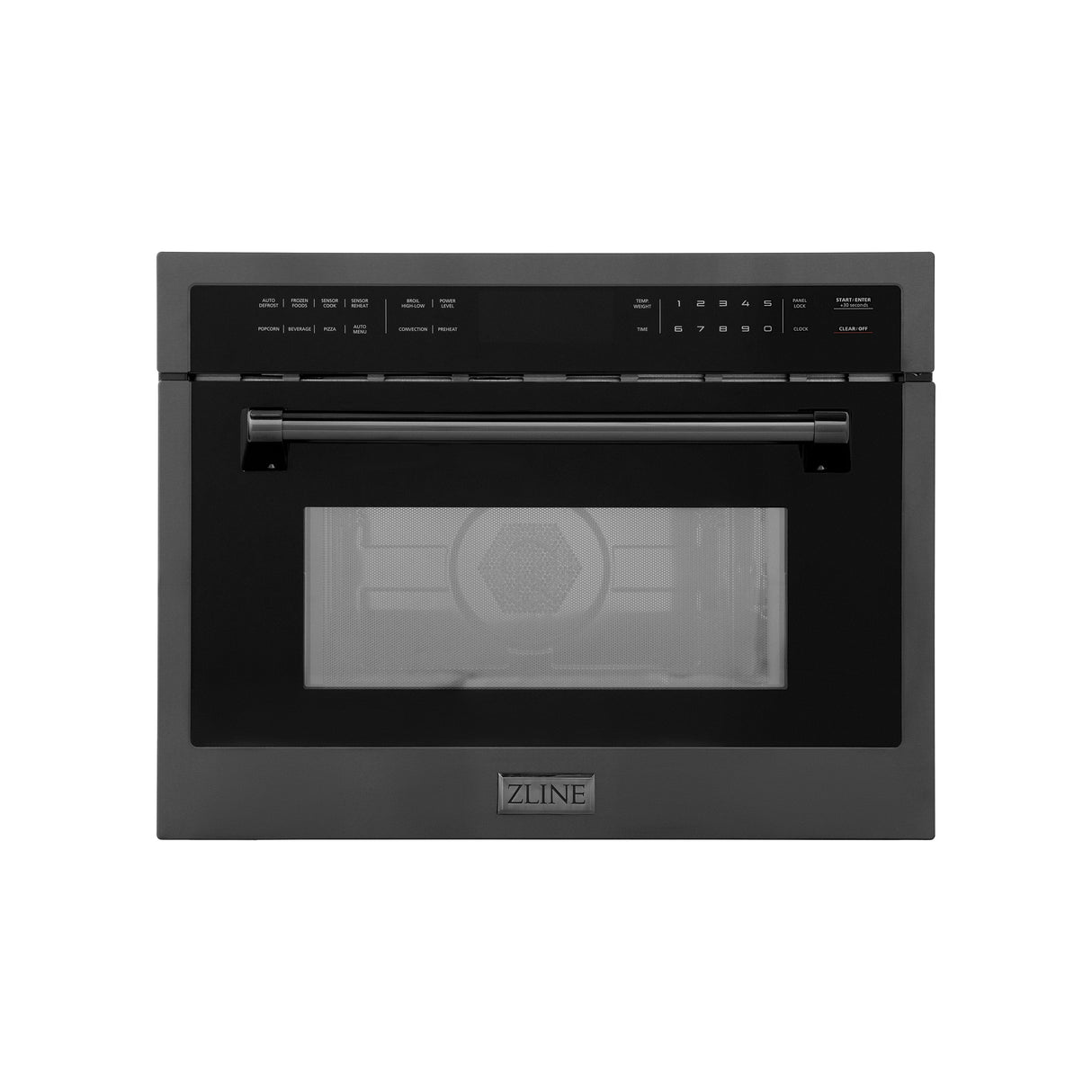 ZLINE 24" 1.6 cu ft. Built-in Convection Microwave Oven in Black Stainless Steel with Speed and Sensor Cooking (MWO-24-BS)