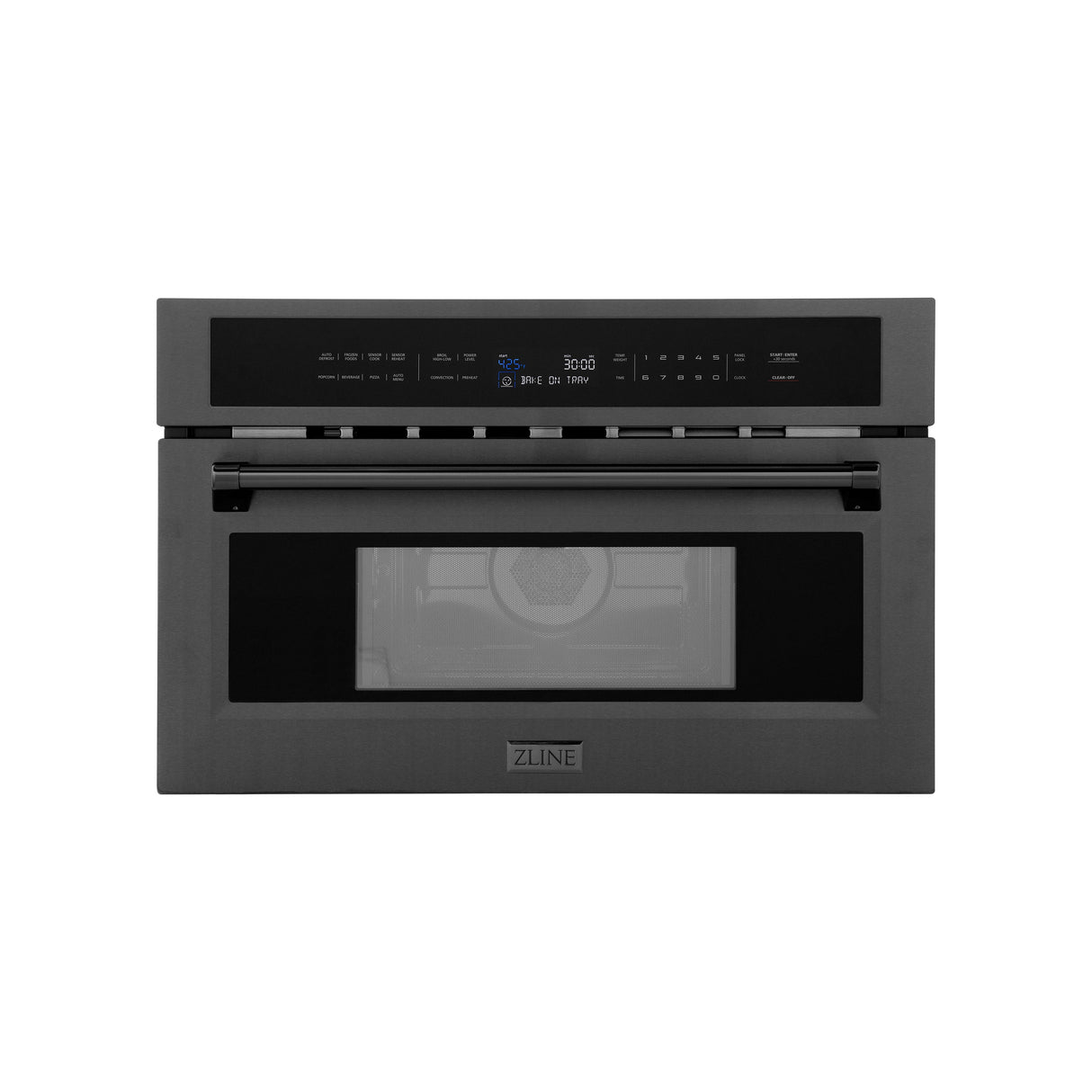 ZLINE 30” 1.6 cu ft. Built-in Convection Microwave Oven in Black Stainless Steel with Speed and Sensor Cooking (MWO-30-BS)