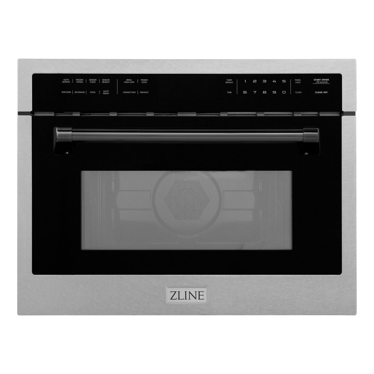 ZLINE Autograph Edition 24 in. 1.6 cu ft. Built-in Convection Microwave Oven in Satin Stainless Steel with Matte Black Accents (MWOZ-24-SS-MB)
