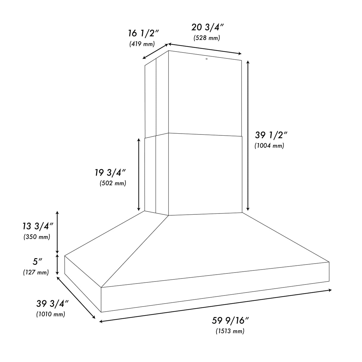 ZLINE 60 in. Island Mount Outdoor Grill Hood (GOi1-60)