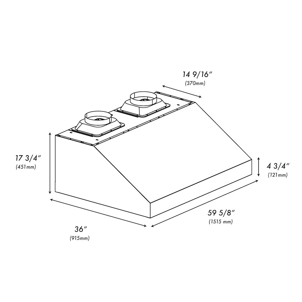 ZLINE 60 in. Under Cabinet Outdoor Grill Hood (GOU1-60)