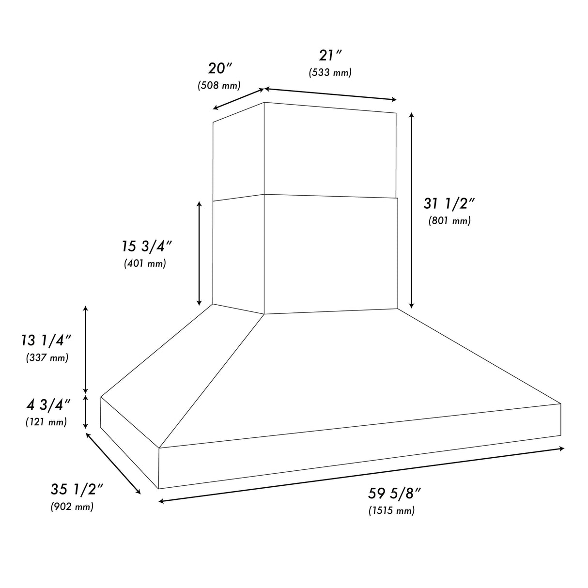 ZLINE 60 in. Wall Mount Outdoor Grill Hood (GOW1-60)