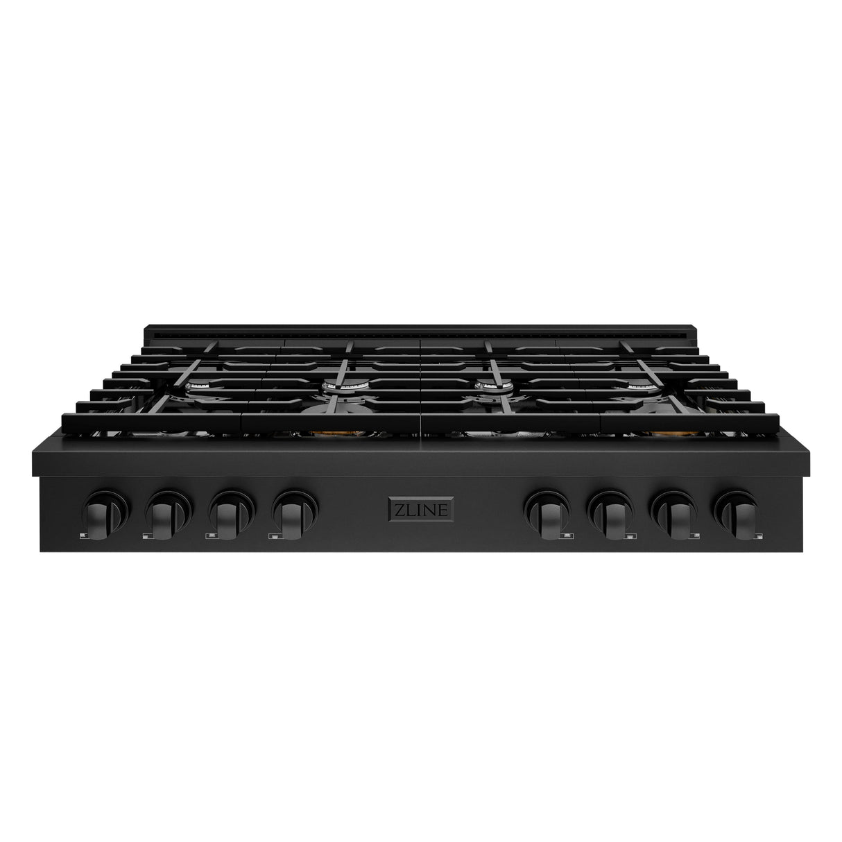 ZLINE 48 in. Paramount Gas Rangetop with 8 Burners and Porcelain Cooktop in Black Stainless Steel (SRTB-48)
