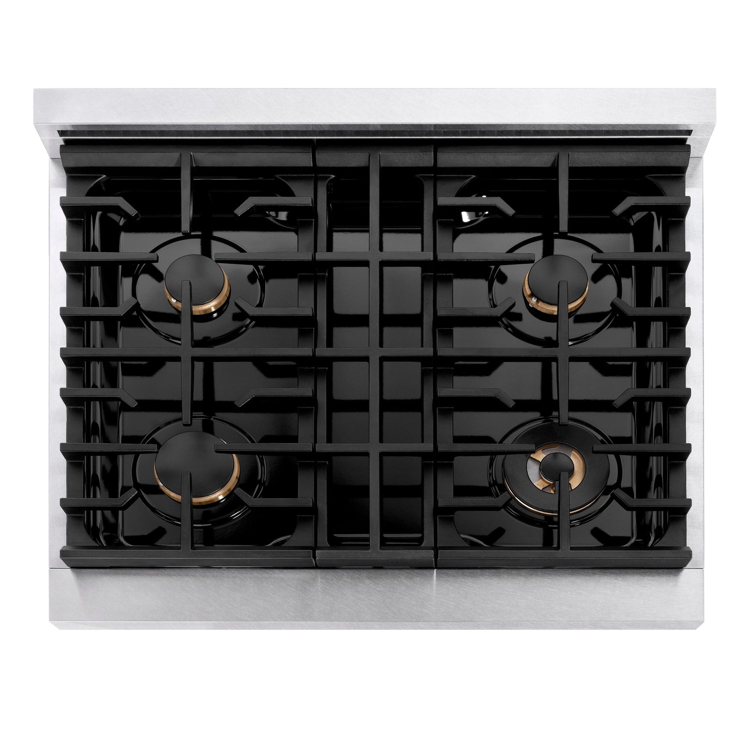 ZLINE 30 in. Autograph Edition Paramount Gas Rangetop with 4 Burners and Porcelain Cooktop in Satin Stainless Steel with Champagne Bronze Accents (SRTSZ-30-CB)