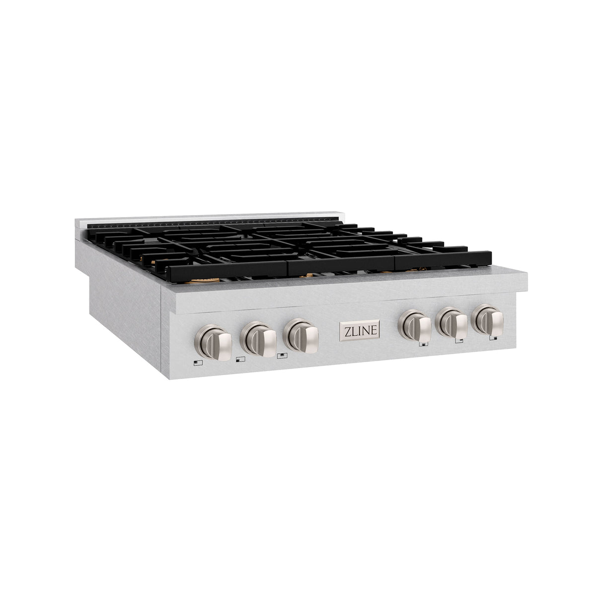 ZLINE 36 in. Paramount Gas Rangetop with 6 Brass Burners and Porcelain Cooktop in Satin Stainless Steel (SRTS-BR-36)