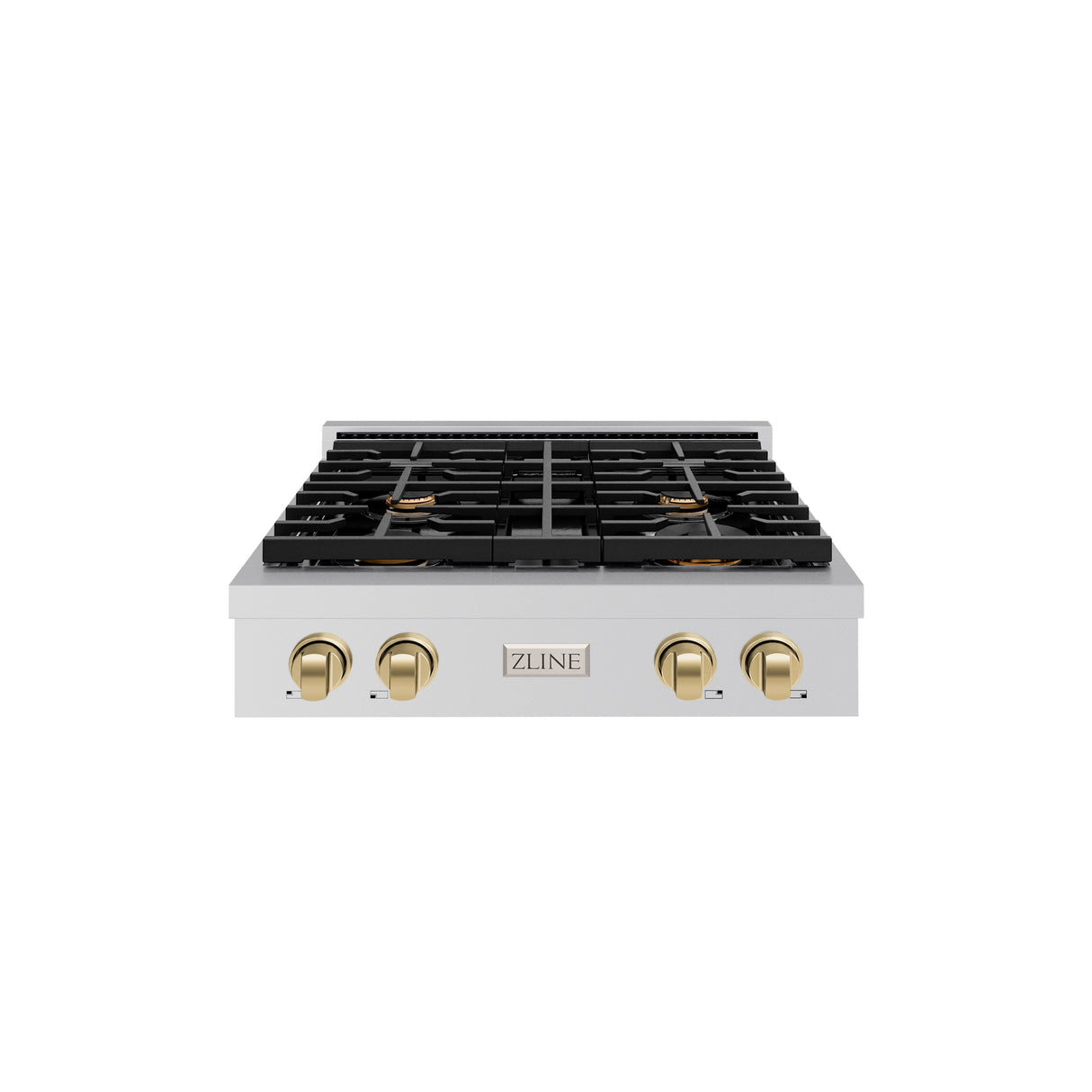 ZLINE 30 in. Autograph Edition Paramount Gas Rangetop with 4 Burners and Porcelain Cooktop in Stainless Steel with Champagne Bronze Accents (SRTZ-30-CB)