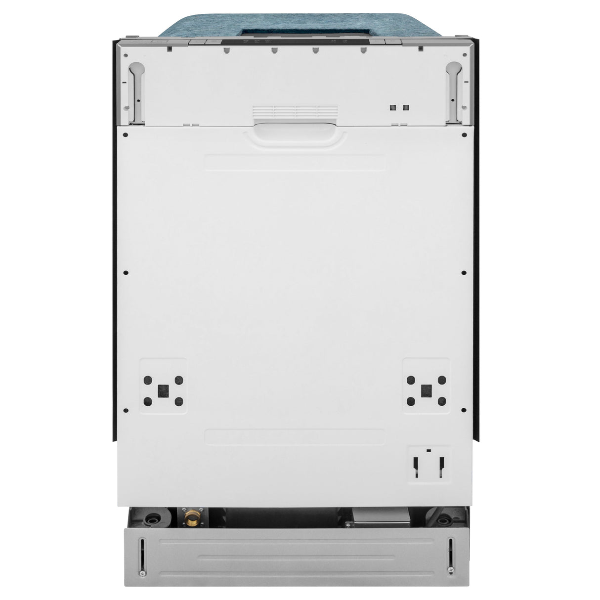 ZLINE 18 in. Compact Black Stainless Steel Top Control Built-In Dishwasher with Stainless Steel Tub and Modern Style Handle, 52dBa (DW-BS-H-18)