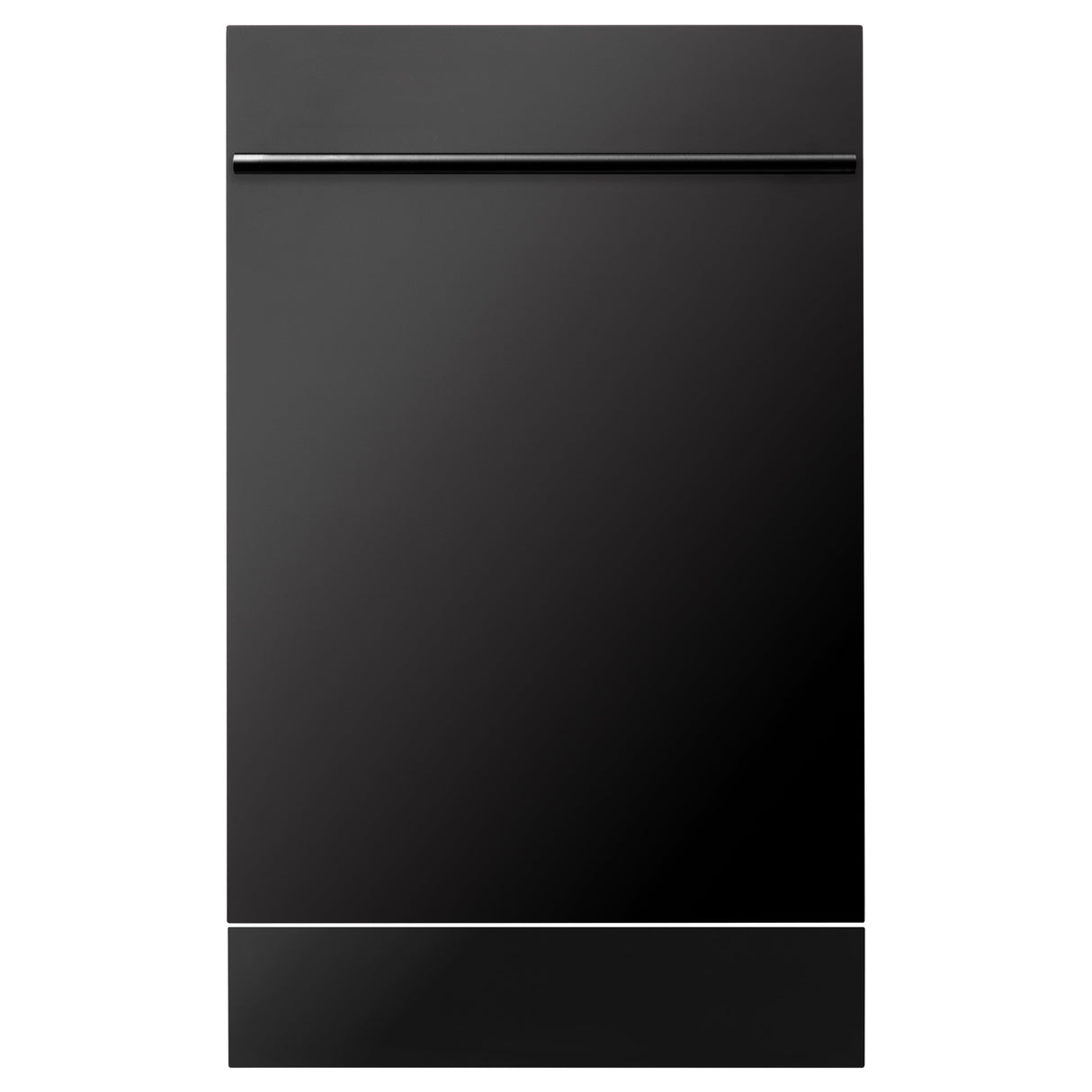 ZLINE 18 in. Compact Black Stainless Steel Top Control Built-In Dishwasher with Stainless Steel Tub and Modern Style Handle, 52dBa (DW-BS-H-18)