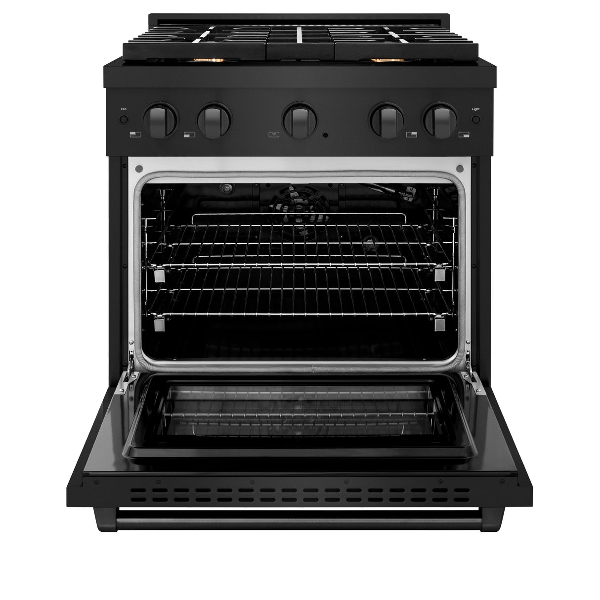 ZLINE 36 in. 5.2 cu. ft. Paramount Gas Range with Convection Gas Oven in Black Stainless Steel with 6 Brass Burners (SGRB-BR-36)