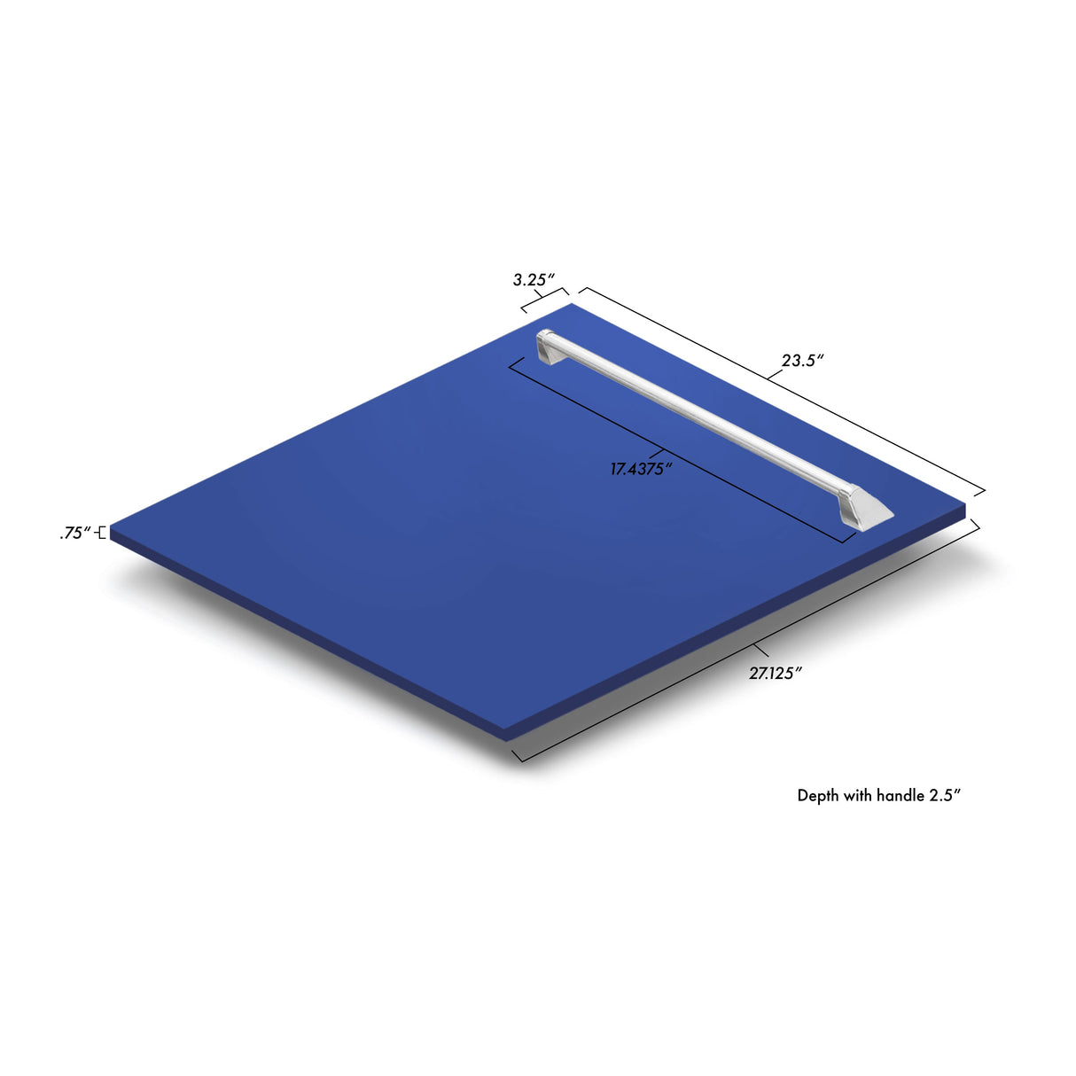 ZLINE 24" Tallac Dishwasher Panel in Blue Matte with Traditional Handle (DPV-BM-24)