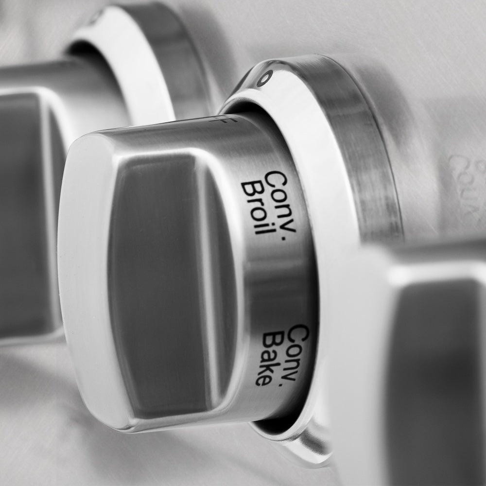 ZLINE 36 in. 4.6 cu. ft. Legacy Dual Fuel Range with Gas Cooktop and Electric Convection Oven in Satin Stainless Steel with 6 Brass Burners (RAS-SN-BR-36)