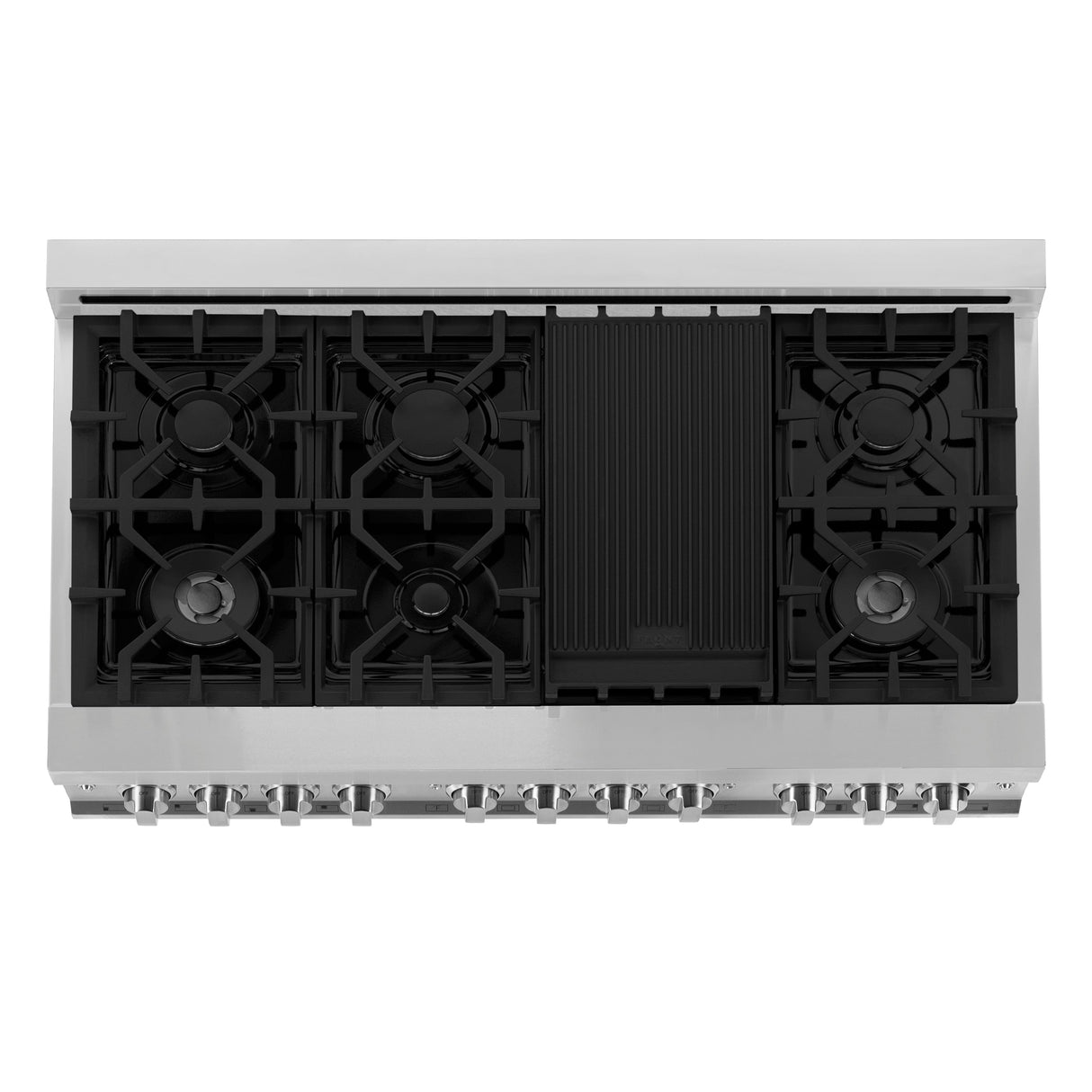 ZLINE 48 in. 6.0 cu. ft. Legacy Dual Fuel Range with 7 Burner Gas Cooktop and 2 Electric Ovens in Stainless Steel with Satin Stainless Steel Doors (RA-SN-48)