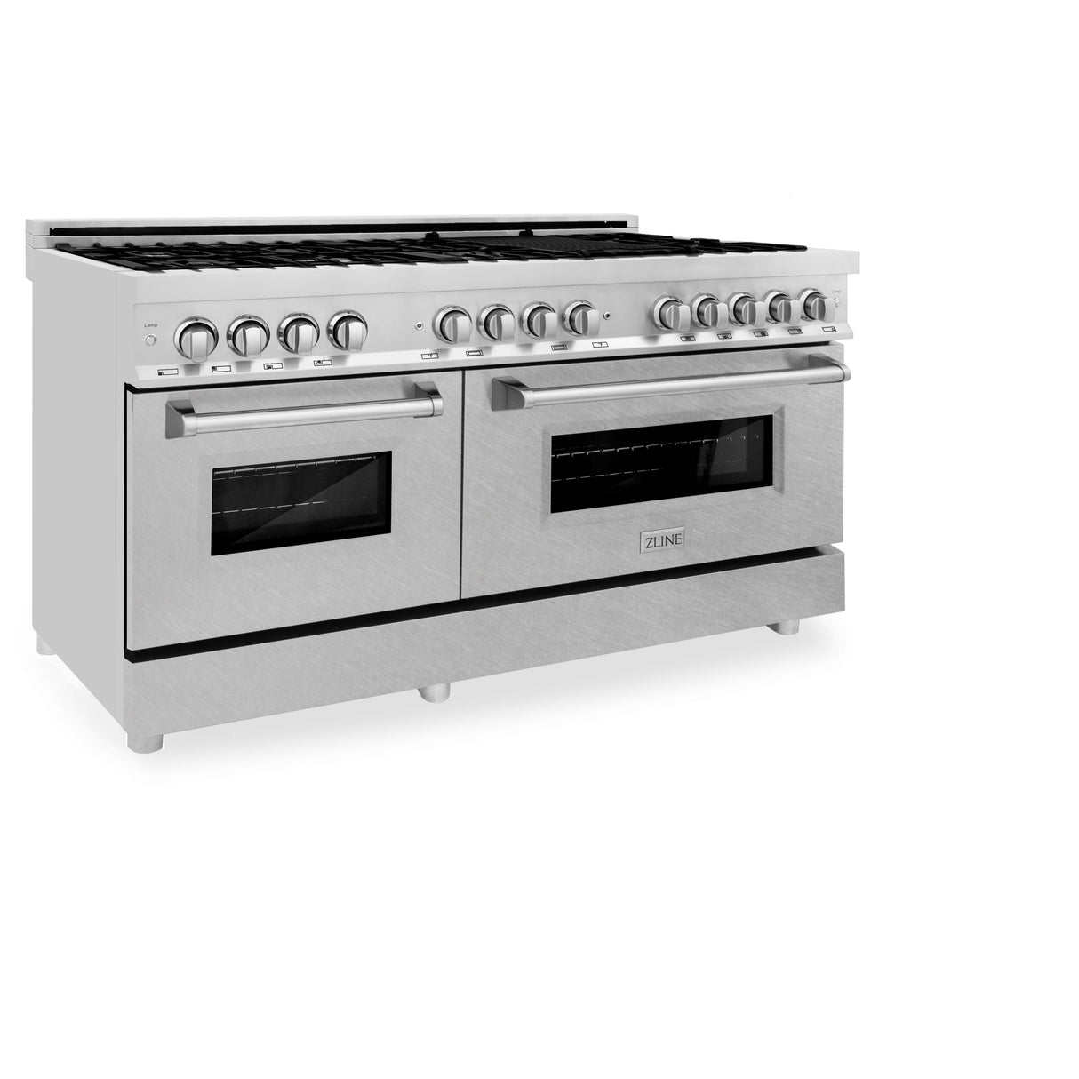 ZLINE 60 in. 7.4 cu. ft. Legacy Dual Fuel Range with 9 Burner Gas Cooktop and 2 Electric Convection Ovens in Stainless Steel with Satin Stainless Steel Doors (RA-SN-60)