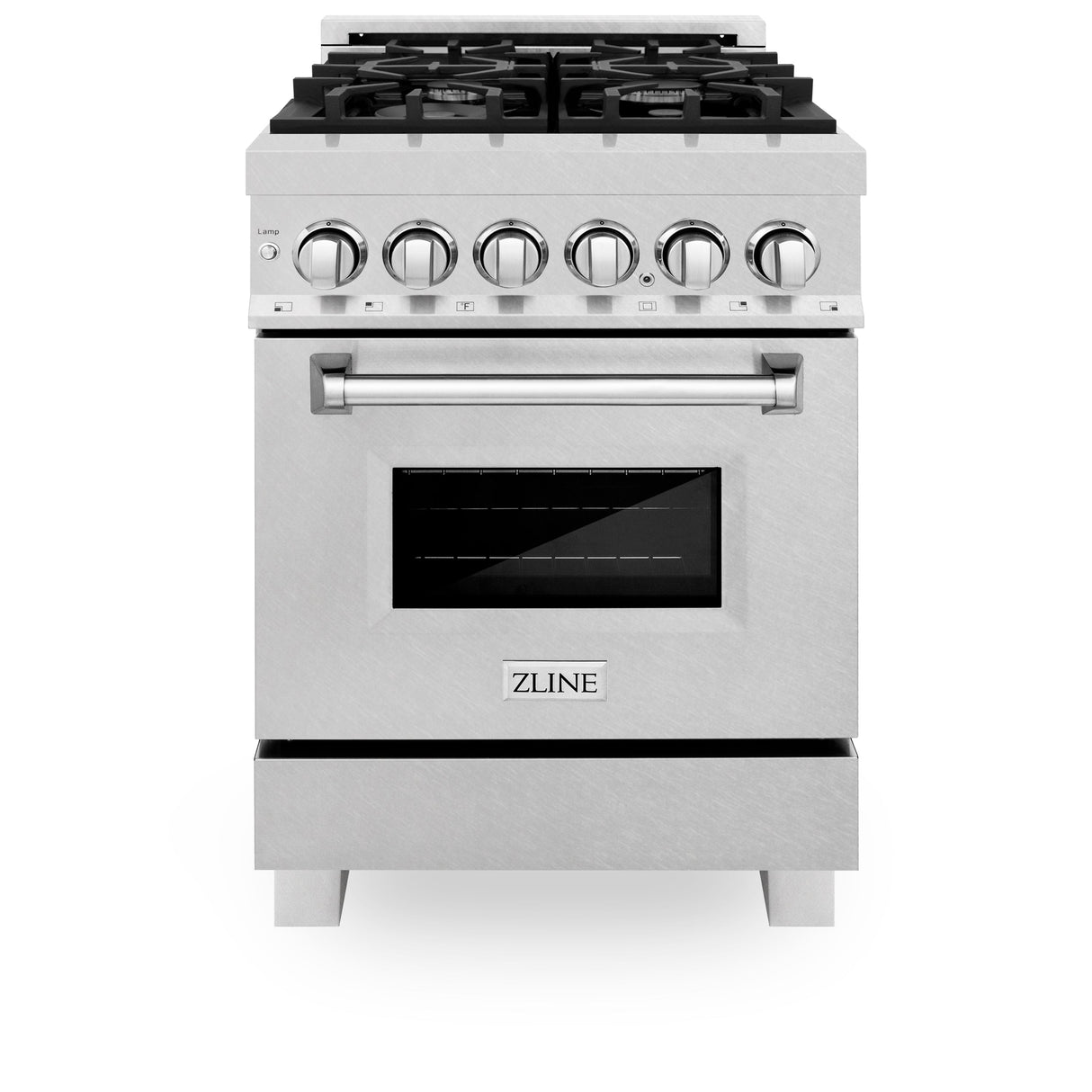 ZLINE 24 in. 2.8 cu. ft. Legacy Dual Fuel Range with 4 Burner Gas Cooktop and Electric Convection Oven in Satin Stainless Steel (RAS-SN-24)