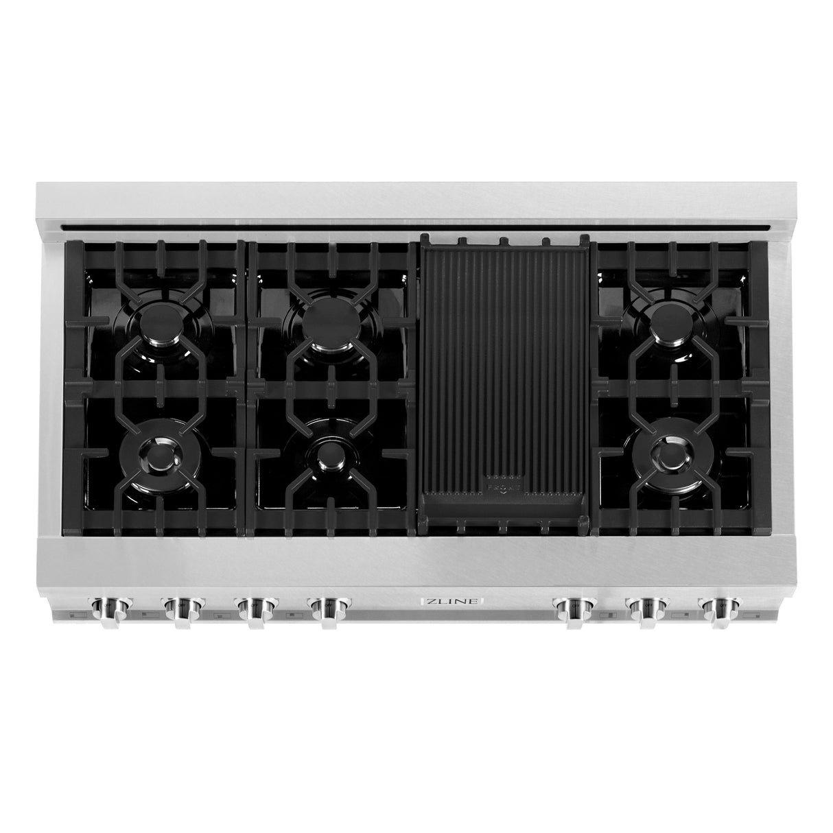 ZLINE 48 in. Legacy Gas Rangetop with 7 Burners and Porcelain Cooktop in Satin Stainless Steel (RTS-48)