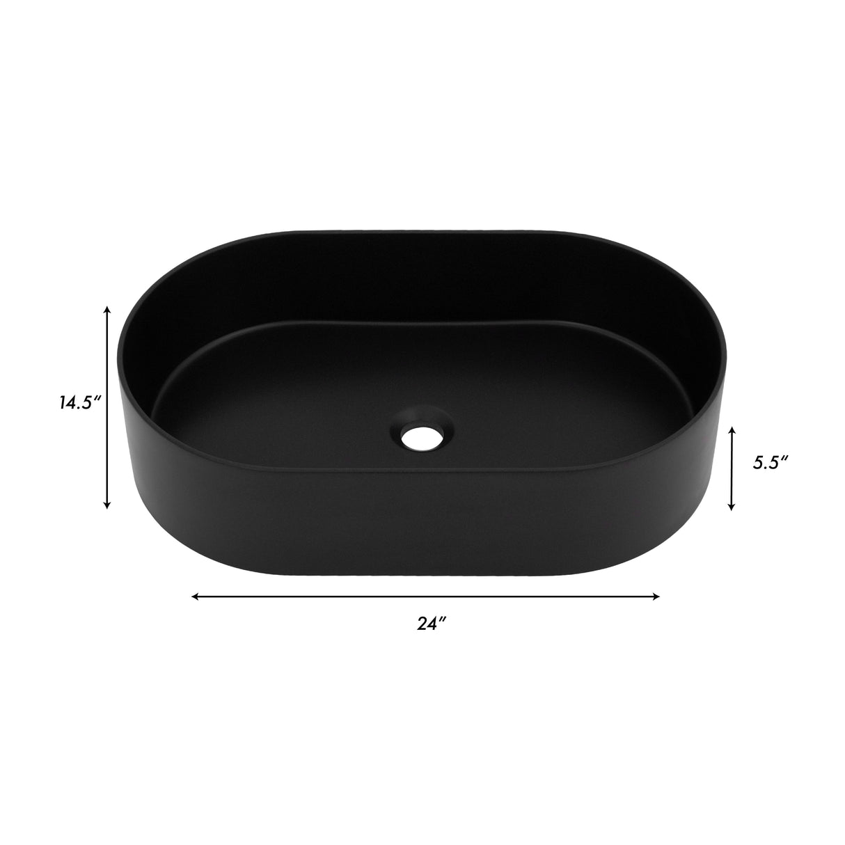 ZLINE 24 in. Siena Oval Vessel Bath Sink in Matte Black (SK-QVO-MB-24)