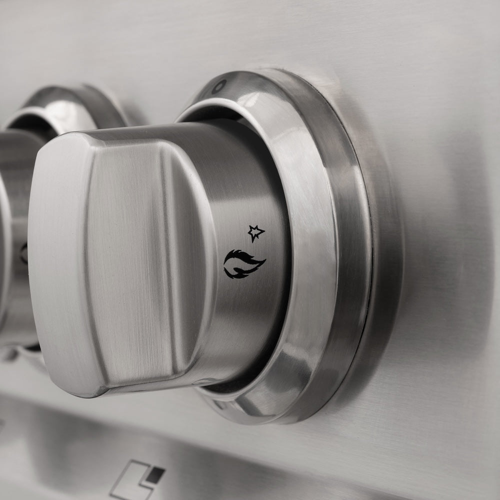 ZLINE 30 in. 4.0 cu. ft. Legacy Dual Fuel Range with 4 Burner Gas Cooktop and Electric Convection Oven in Stainless Steel and Black Matte Door (RA-BLM-30)