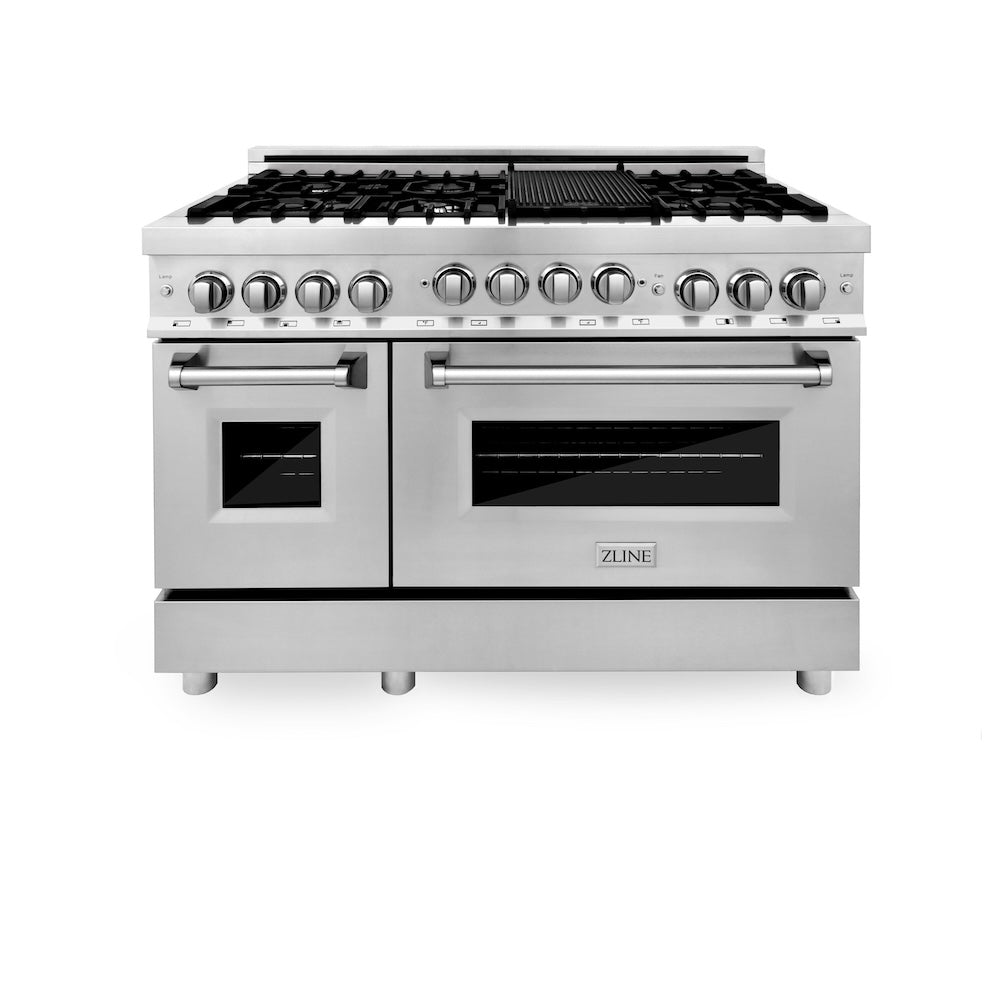 ZLINE 48 in. 6.0 cu. ft. Range with Natural Gas Stove and Natural Gas Oven in Stainless Steel (RG48)