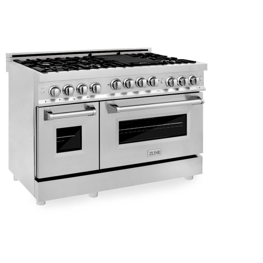 ZLINE 48 in. 6.0 cu. ft. Range with Natural Gas Stove and Natural Gas Oven in Stainless Steel (RG48)