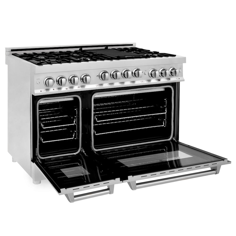 ZLINE 48 in. 6.0 cu. ft. Range with Natural Gas Stove and Natural Gas Oven in Stainless Steel (RG48)