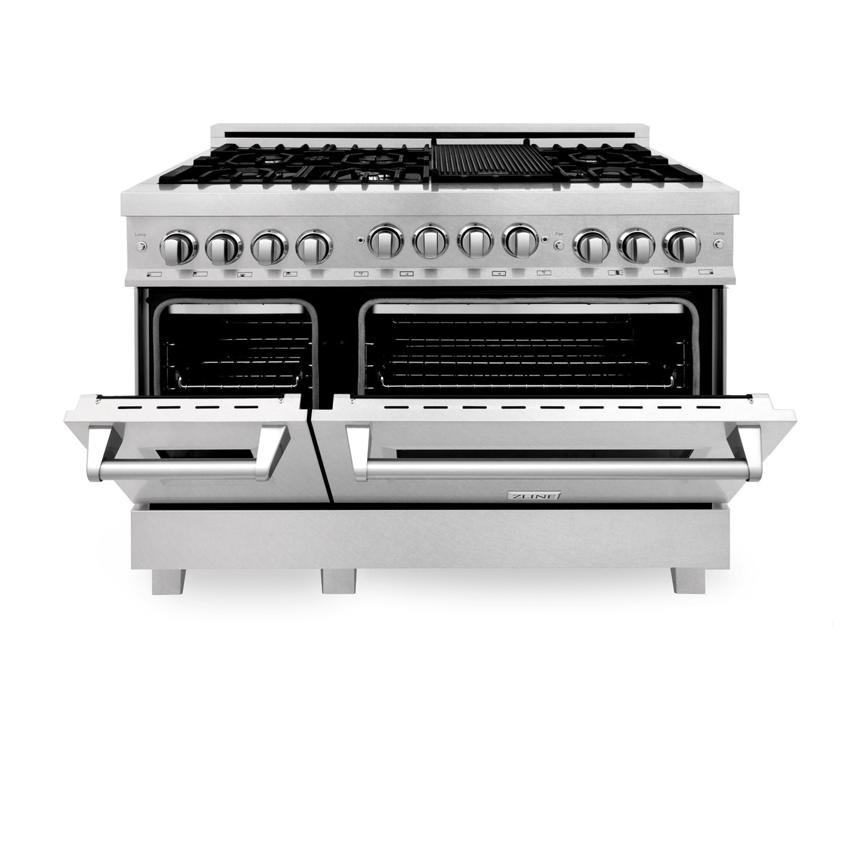 ZLINE 48 in. 6.0 cu. ft. Range with Natural Gas Stove and Natural Gas Oven in Fingerprint Resistant Stainless Steel (RGS-SN-48)