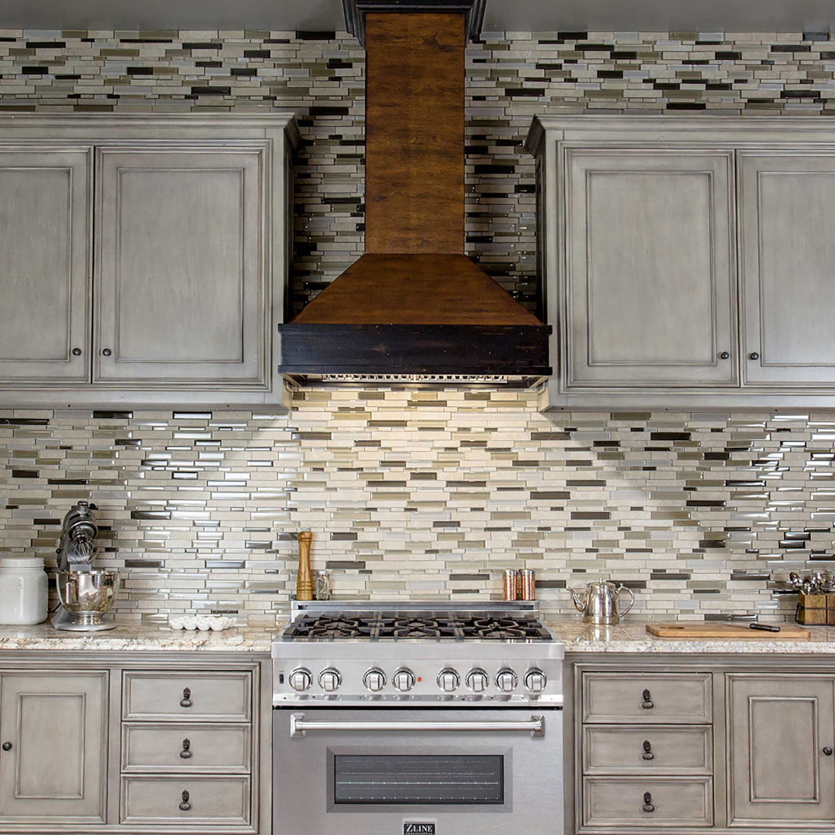 ZLINE 36 in. 4.6 cu. ft. Legacy Dual Fuel Range with 6 Burner Gas Cooktop and Electric Convection Oven in Stainless Steel with Satin Stainless Steel Door (RA-SN-36)