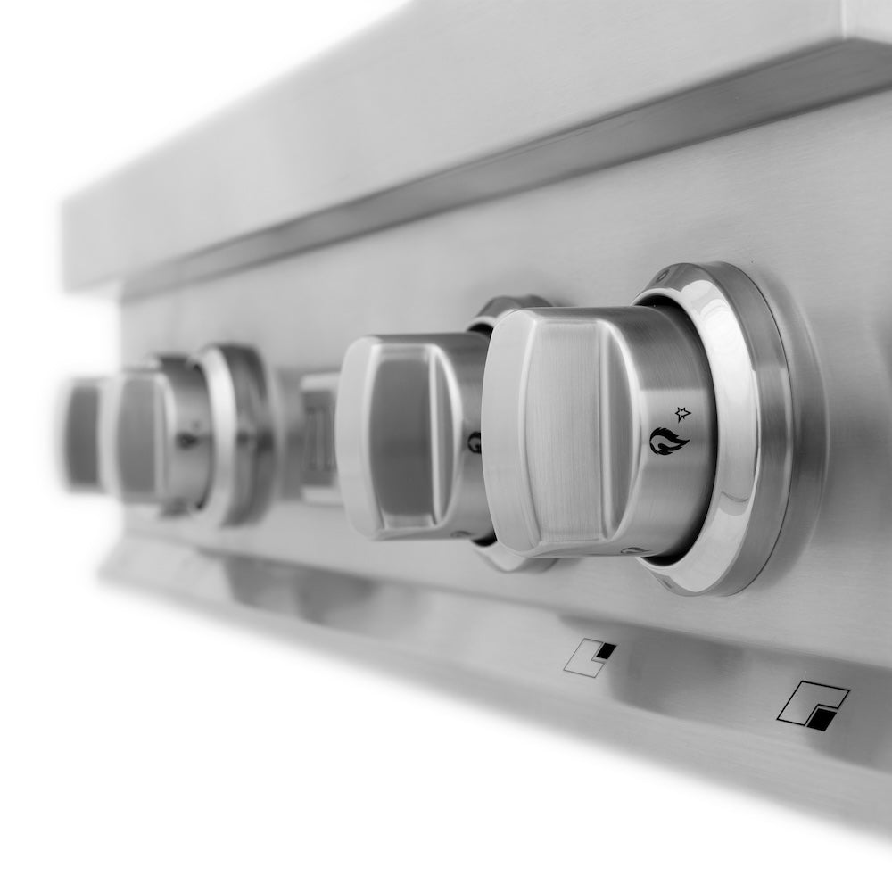 ZLINE 30 in. Legacy Gas Rangetop with 4 Brass Burners and Porcelain Cooktop in Stainless Steel (RT-BR-30)