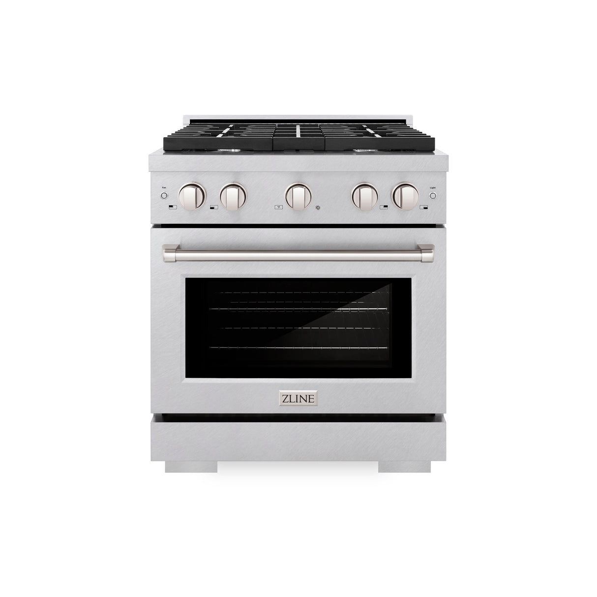 ZLINE 30 in. 4.2 cu. ft. Paramount Dual Fuel Range with 4 Burner Gas Cooktop and Electric Convection Oven in Satin Stainless Steel (SDRS-30)