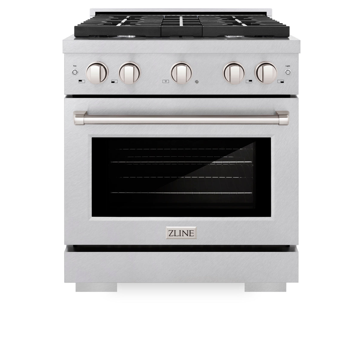 ZLINE 30 in. 4.2 cu. ft. Paramount Dual Fuel Range with 4 Burner Gas Cooktop and Electric Convection Oven in Satin Stainless Steel (SDRS-30)