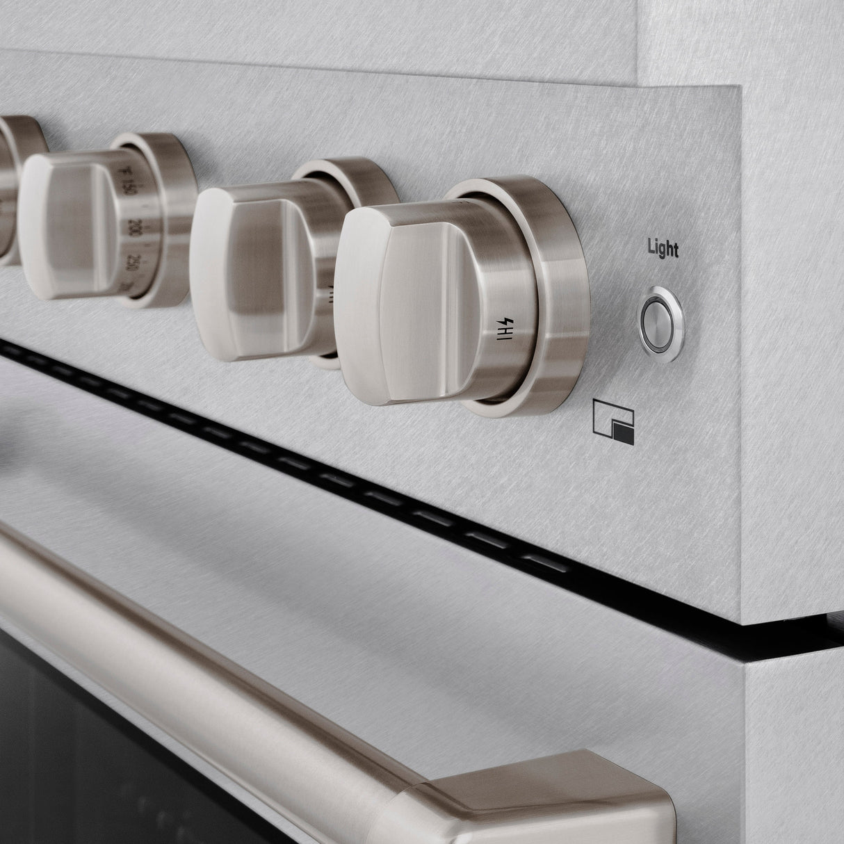 ZLINE 30 in. 4.2 cu. ft. Paramount Dual Fuel Range with 4 Burner Gas Cooktop and Electric Convection Oven in Satin Stainless Steel (SDRS-30)