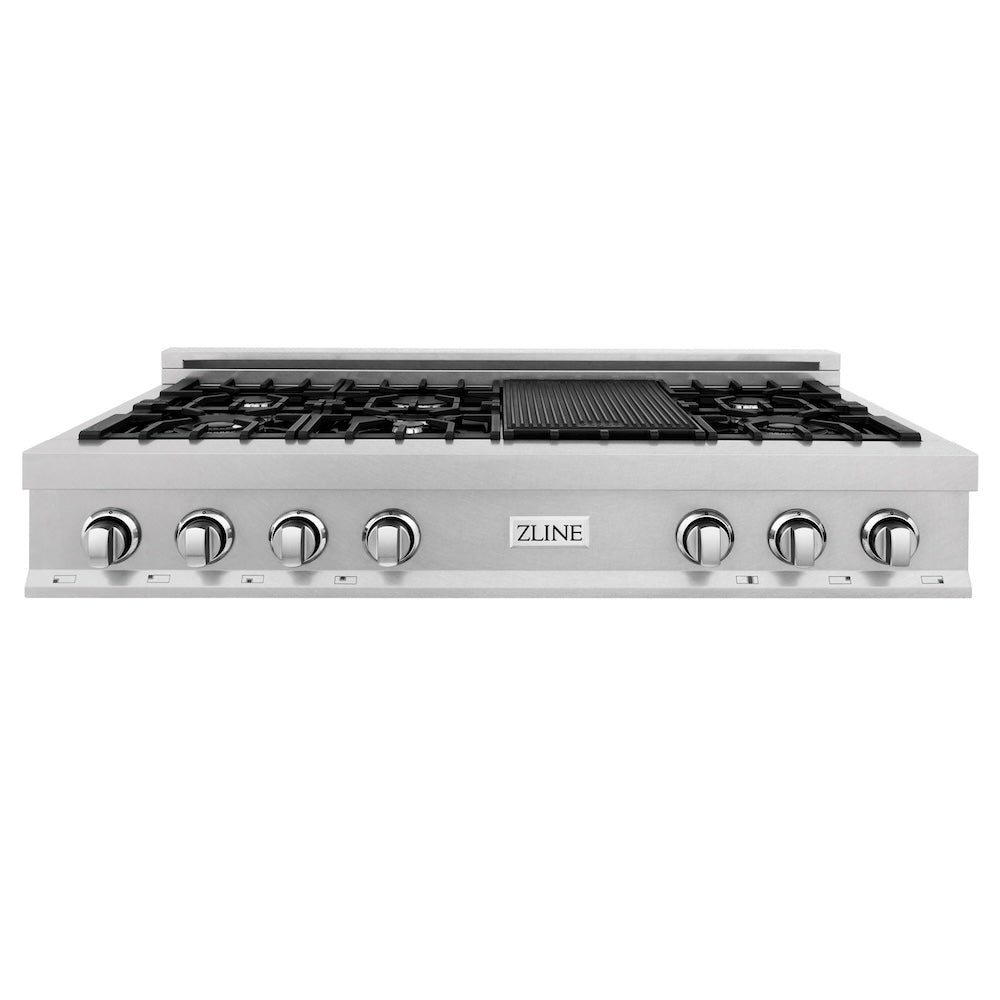 ZLINE 48 in. Legacy Gas Rangetop with 7 Burners and Porcelain Cooktop in Satin Stainless Steel (RTS-48)