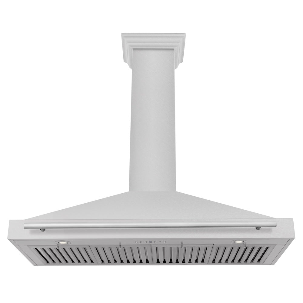 ZLINE 48 in. Convertible Fingerprint Resistant DuraSnow® Stainless Steel Range Hood with Stainless Steel Handle (KB4SNX-48)